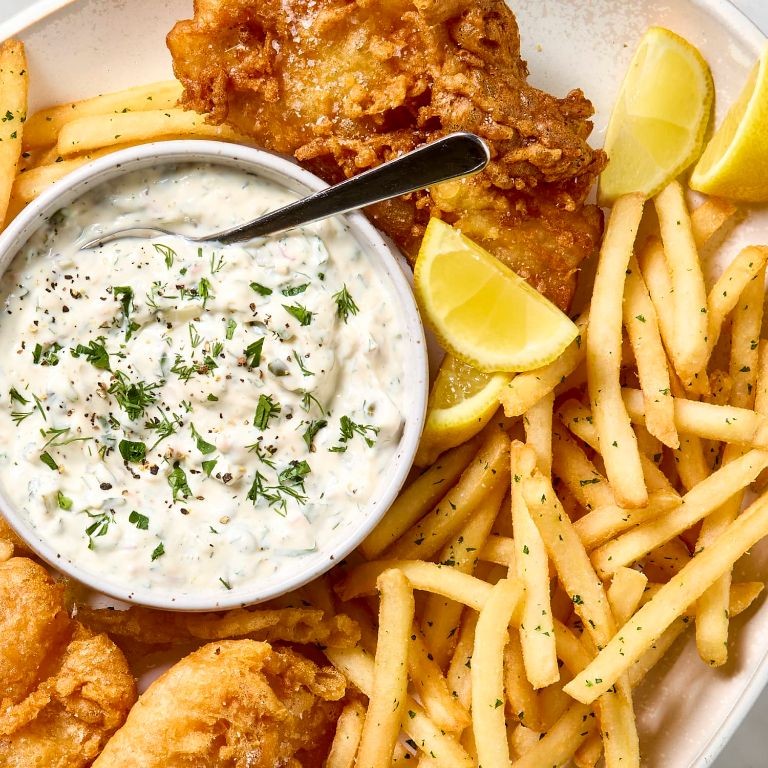 Fish and Chips with Tartar Sauce