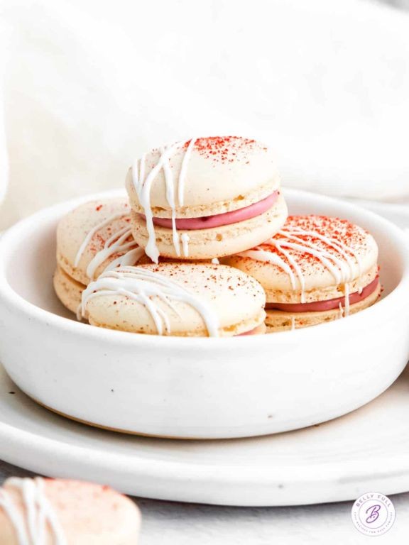 Fluffy Egg White Macarons with Raspberry Filling