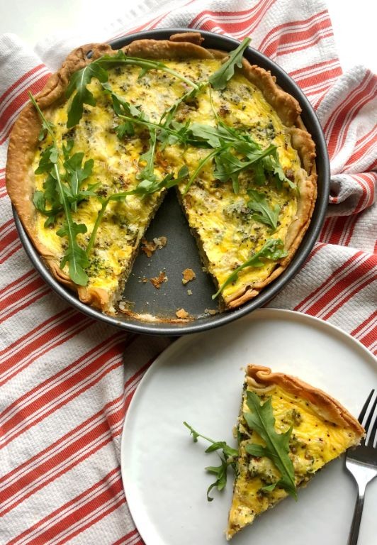 Fontina and Broccoli Quiche