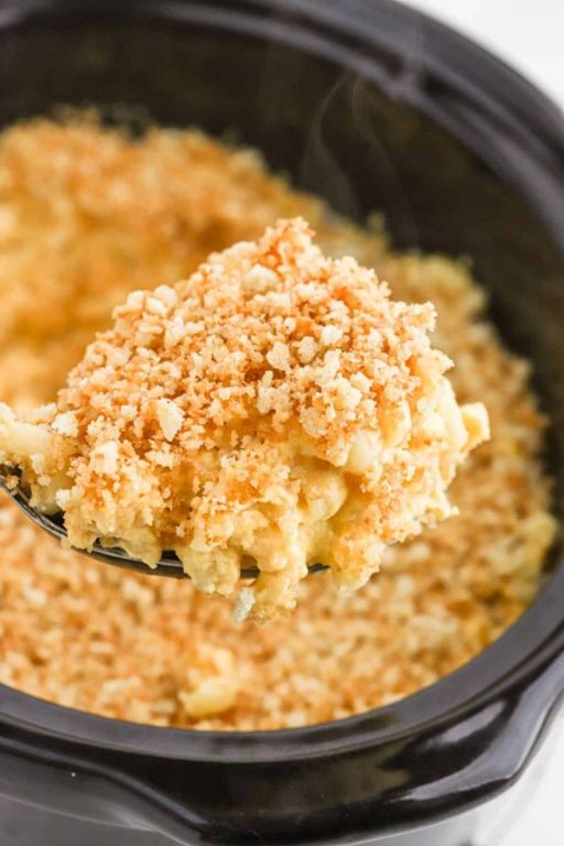 Four-Cheese Crock Pot Mac and Cheese with Breadcrumbs