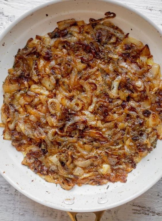 French Onion Funeral Potatoes with Caramelized Onions