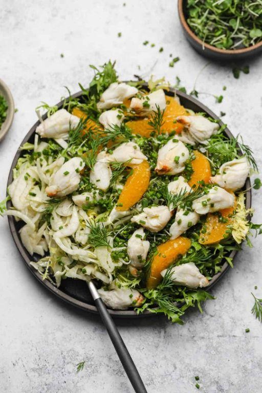 Frisee and Crab Salad with Lemon Aioli