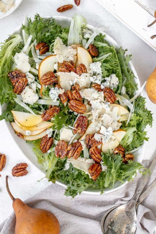 Frisee and Pear Salad with Gorgonzola
