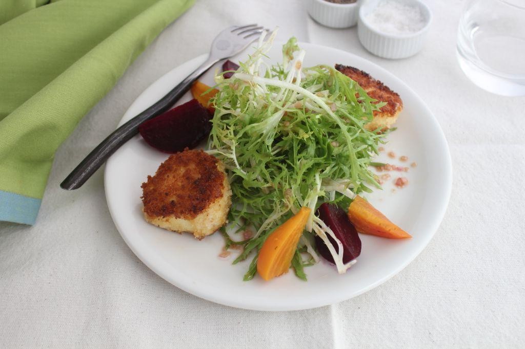 Frisee and Roasted Beet Salad with Goat Cheese
