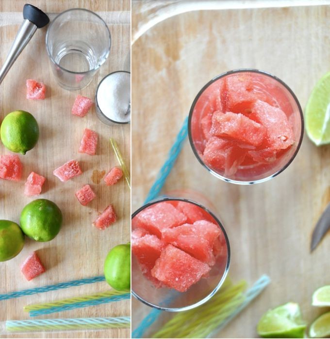 Frozen Watermelon Cubes with Lime