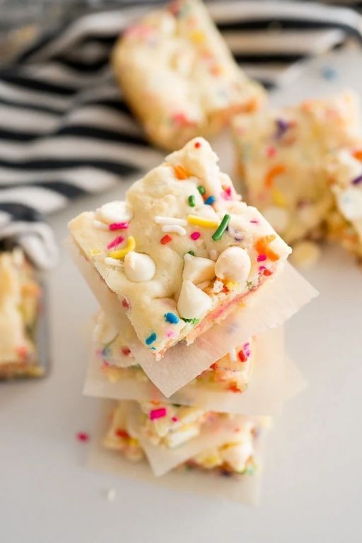 Funfetti Cake Mix Brownies with White Chocolate Chips