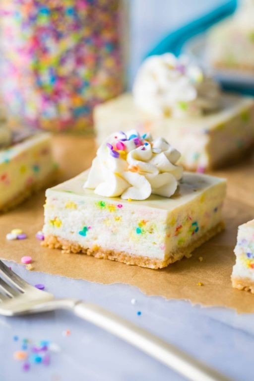 Funfetti Cake Mix Cheesecake Bars