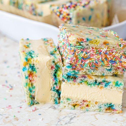 Funfetti Cake Mix Ice Cream Sandwiches