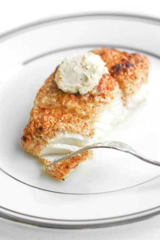 Garlic Butter Crusted Halibut