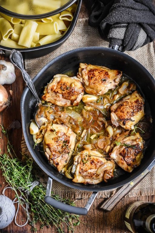 Garlic Butter Dutch Oven Chicken Thighs