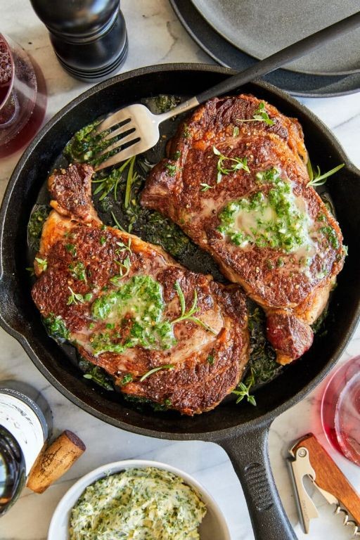Garlic Butter Herb-Crusted Steak
