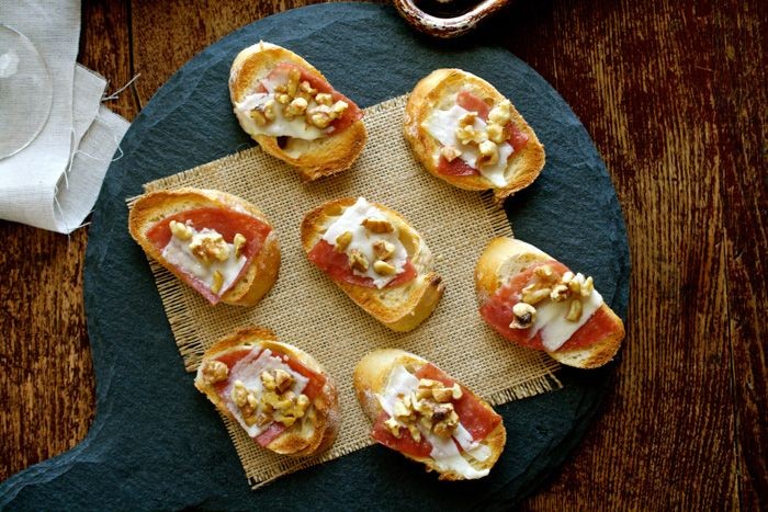 Garlic Butter Salami Crostini