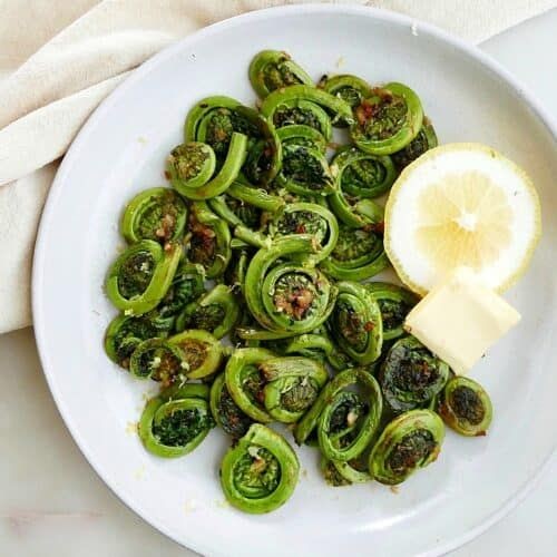 Garlic Butter Sautéed Fiddleheads