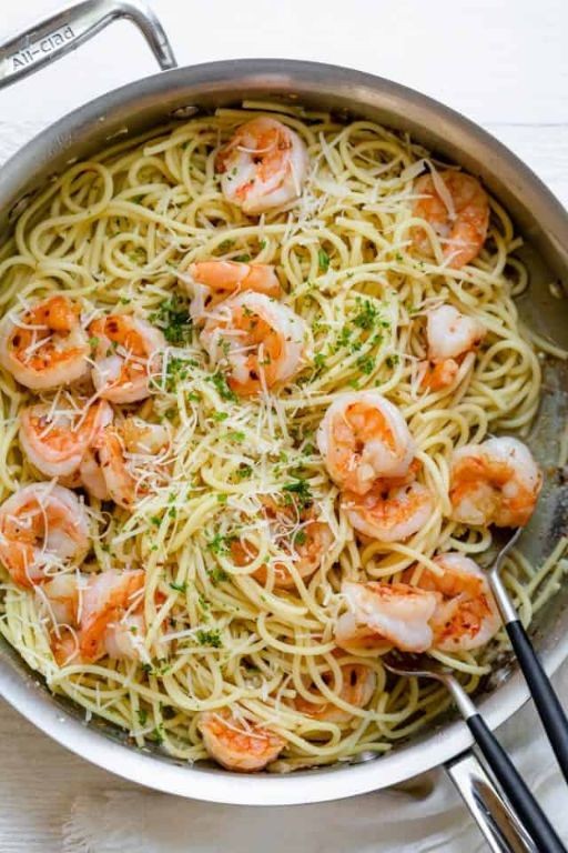 Garlic Butter Shrimp with Egg Noodles