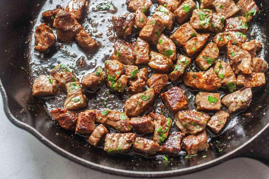 Garlic Butter Steak Cubes with Herbs