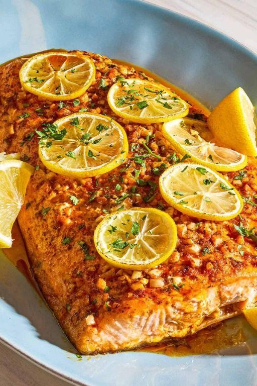 Garlic Lemon Baked Salmon
