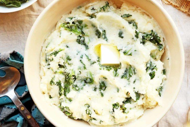 Garlic Mashed Potatoes with Kale
