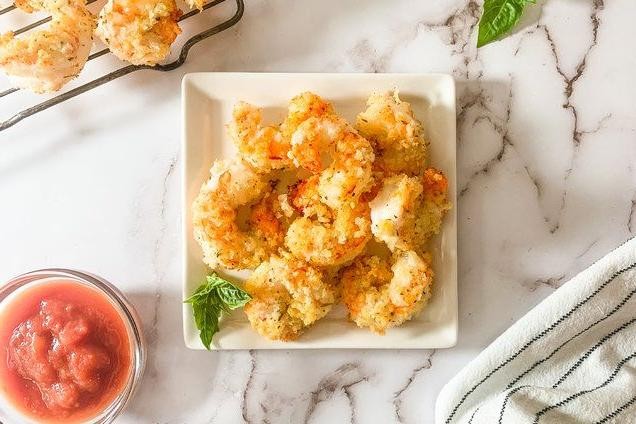 Garlic Parmesan Air Fryer Shrimp