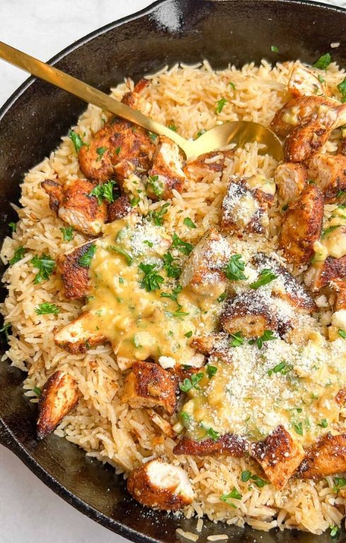 Garlic Parmesan Chicken Breast and Rice Casserole