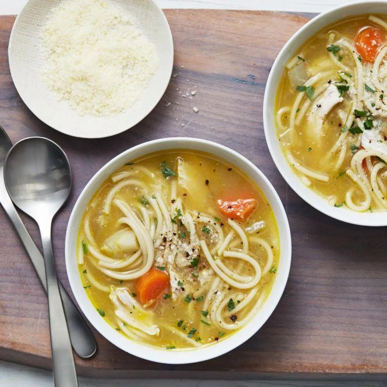 Garlic Parmesan Chicken Noodle Soup