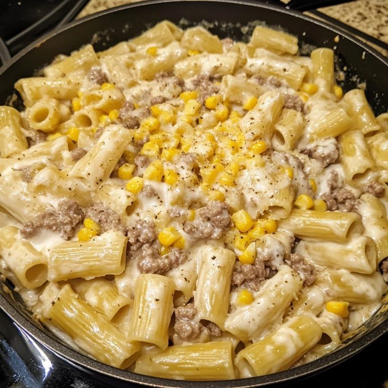 Garlic Parmesan Hamburger Skillet Noodles