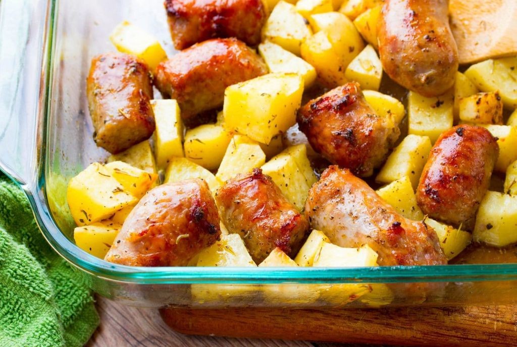 Garlic Parmesan Italian Sausage and Potato Bake