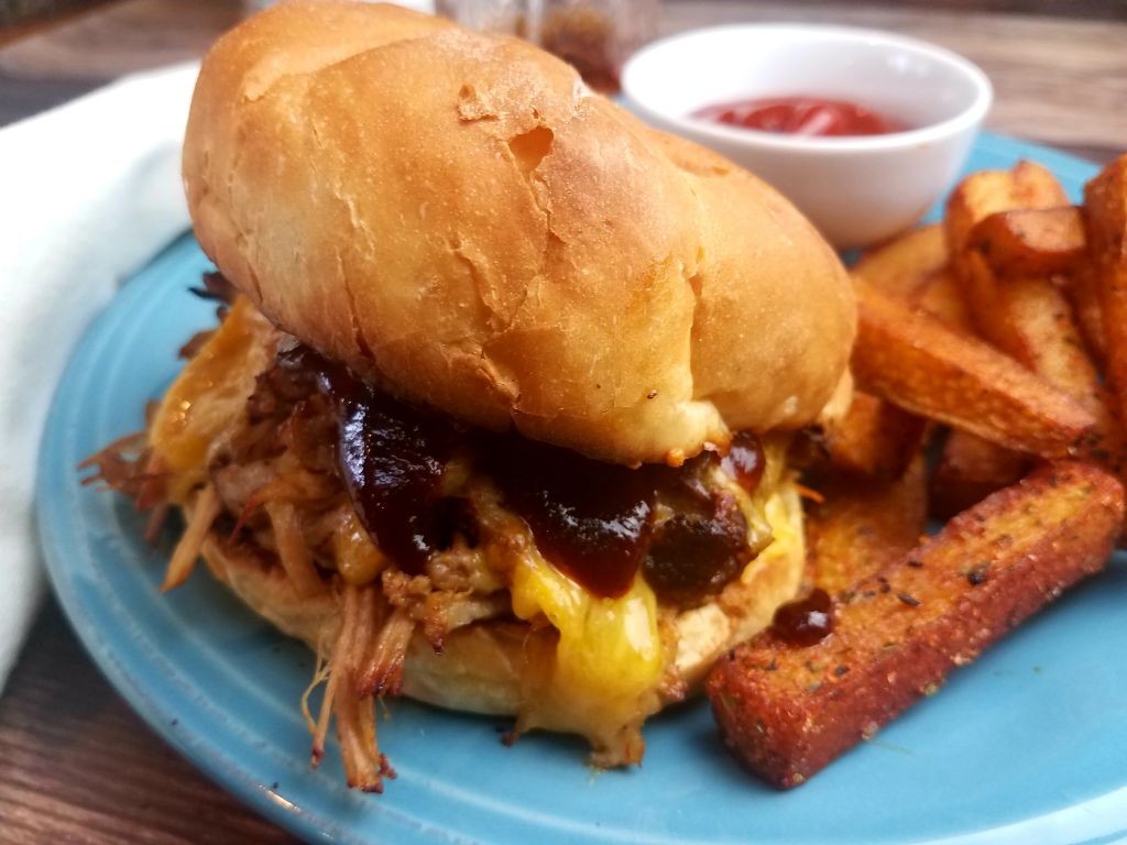 Garlic Parmesan Pulled Pork Sandwich