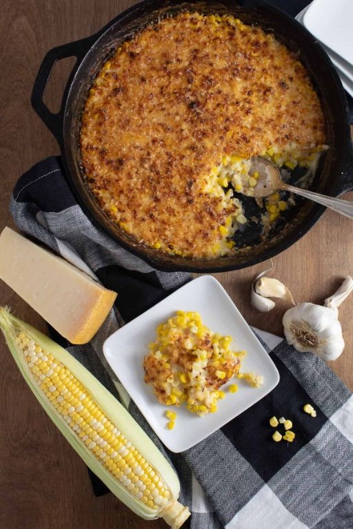 Garlic Parmesan Scalloped Corn