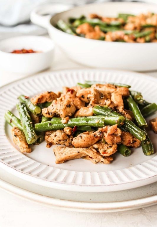 Garlic-Infused Mizuna Stir-Fry with Red Pepper Flakes