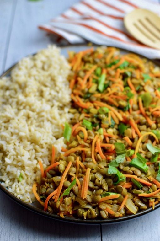 Garlicky Lentil Stir-Fry