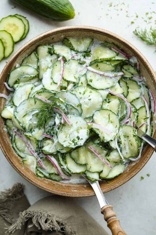 German-Style Cucumber Salad on Crispy Crackers