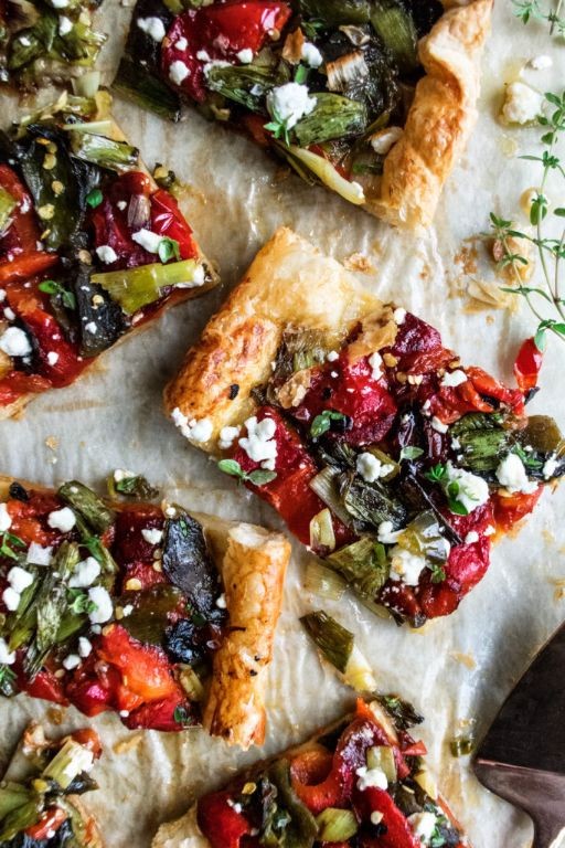 Giant Marconi Pepper and Goat Cheese Tart
