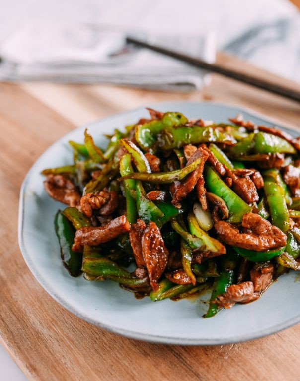 Giant Marconi Pepper and Pork Stir-Fry