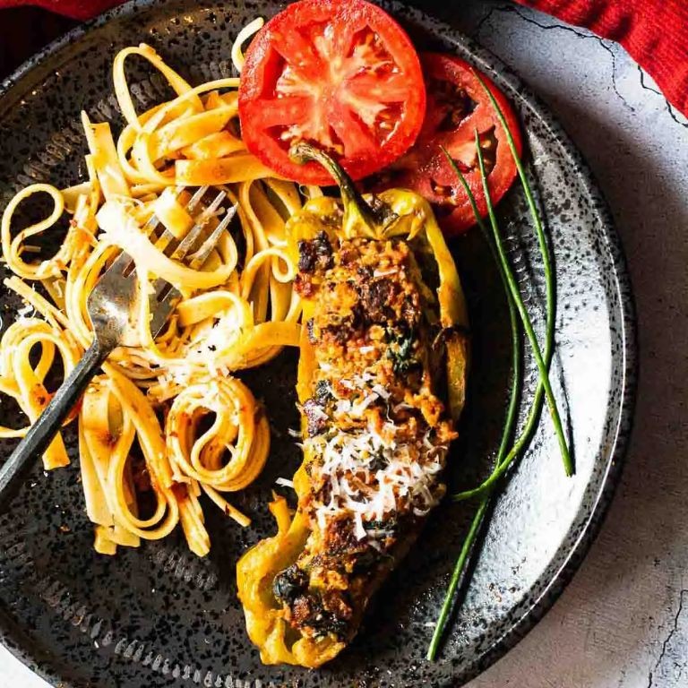 Giant Marconi Pepper and Sausage Skillet