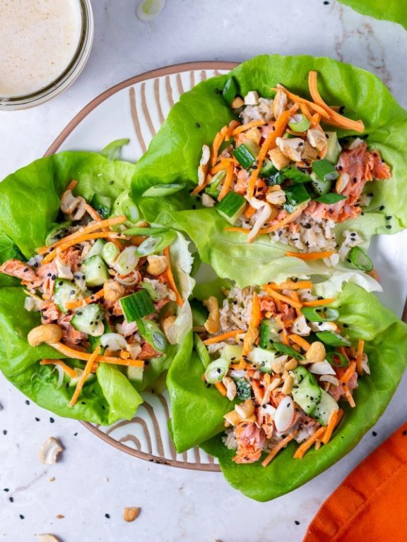 Ginger Scallion Fish Lettuce Wraps