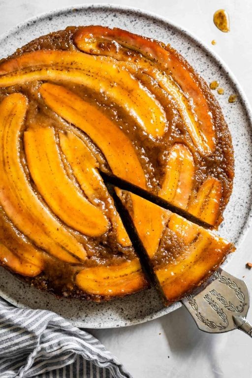 Gluten Free Banana Caramel Upside-Down Cake