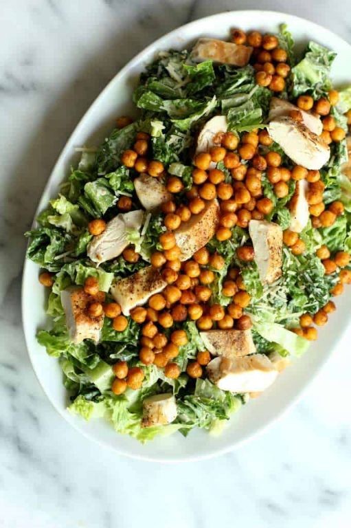 Gluten-Free Chicken Caesar Salad with Chickpea Croutons