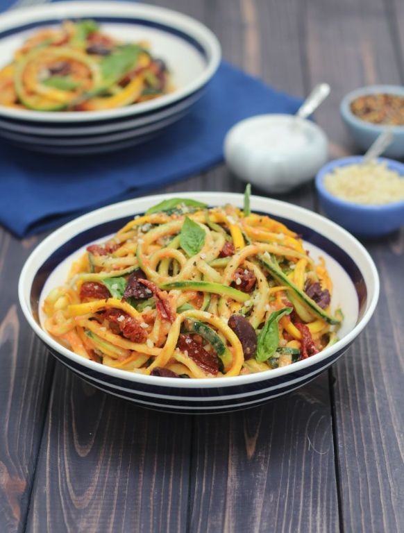 Gluten-Free Penne alla Vodka with Zucchini Noodles