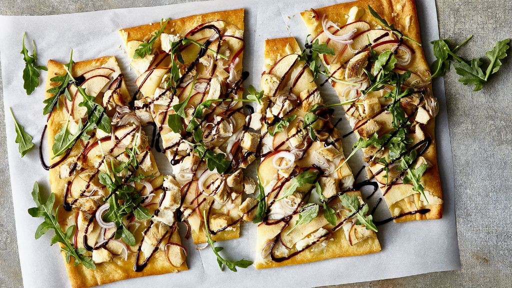 Goat Cheese Chicken Flatbread Pizza