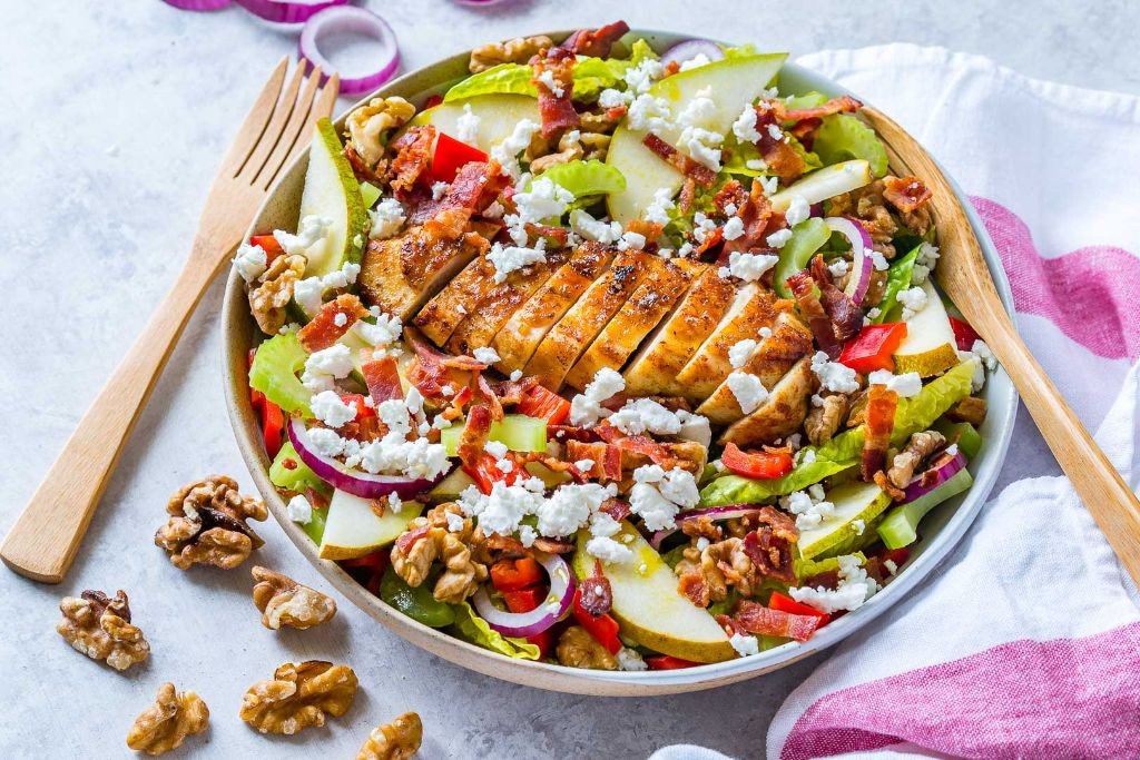Goat Cheese Chicken and Pear Salad