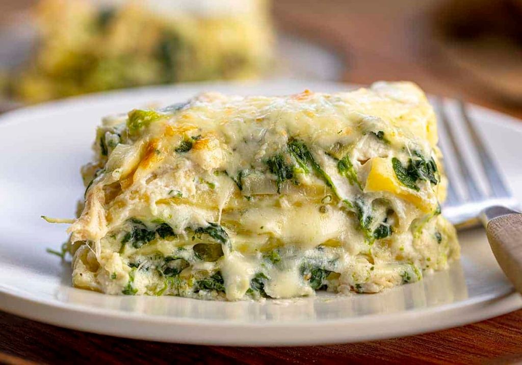 Goat Cheese Chicken and Spinach Lasagna