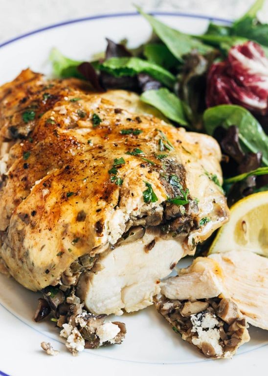 Goat Cheese and Mushroom Stuffed Chicken