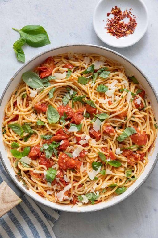 Grape Tomato and Basil Pasta
