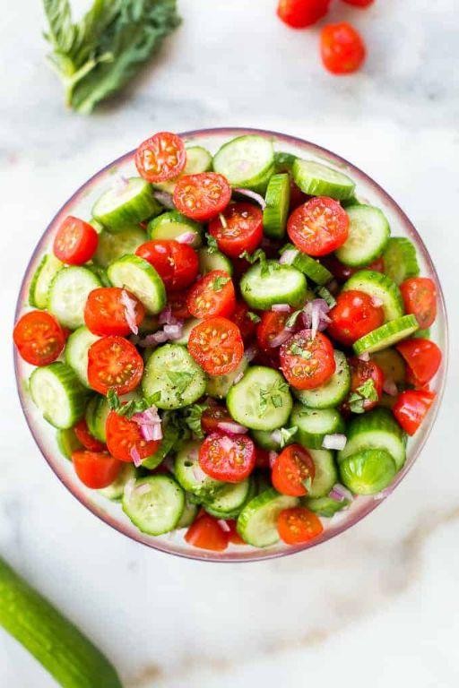 Grape Tomato and Cucumber Salad
