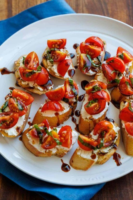 Grape Tomato and Goat Cheese Crostini