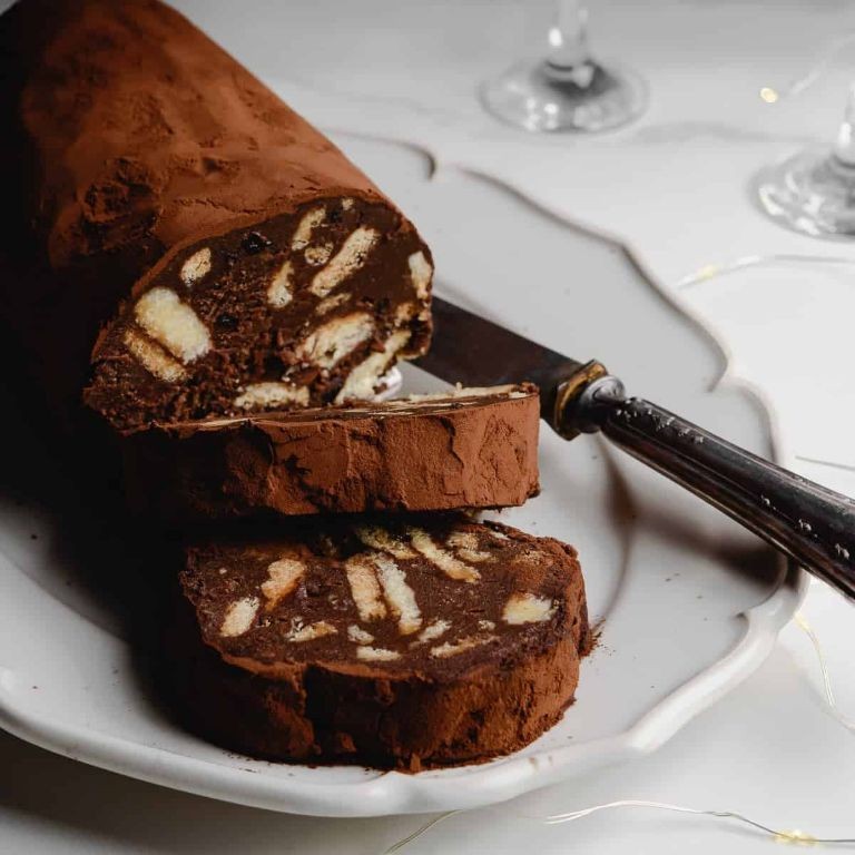 Greek Chocolate Salami with Biscuits