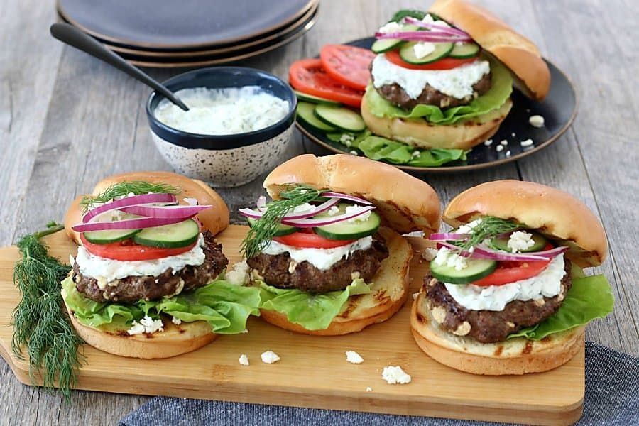 Greek Hamburger Skillet with Tzatziki