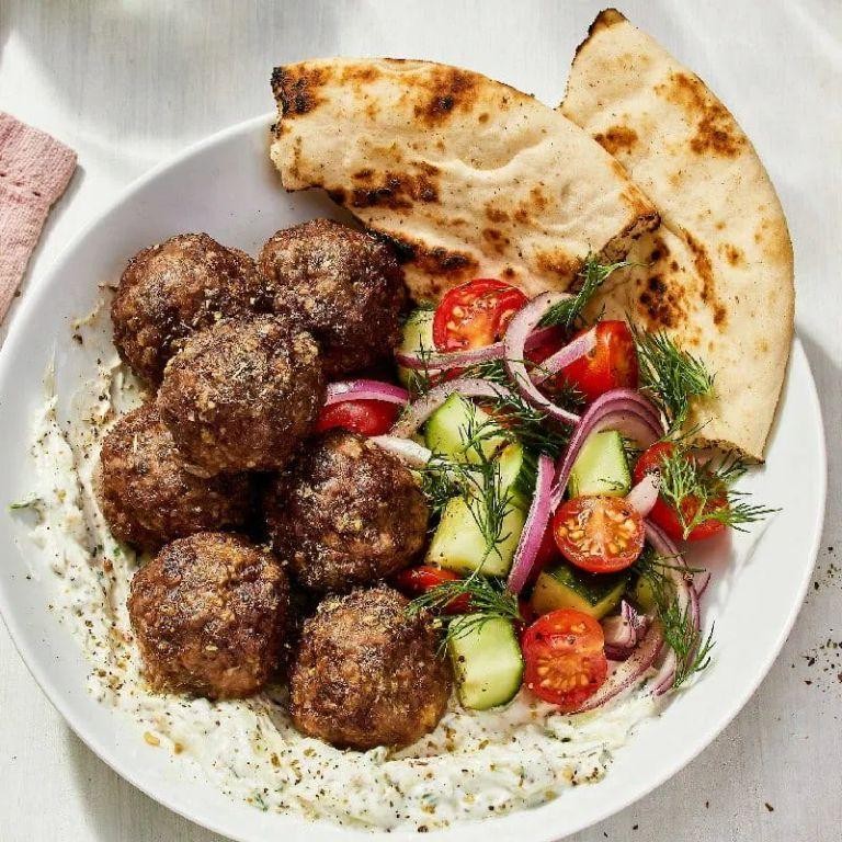 Greek Meatballs (Keftedes) with Tzatziki Sauce