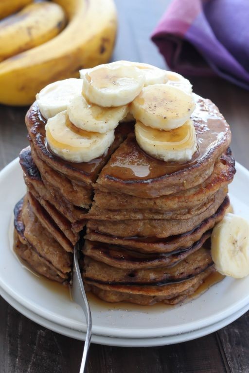 Greek Yogurt Banana Pancakes with Honey Drizzle