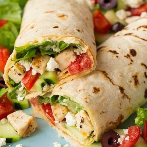 Greek Yogurt Chicken Hummus Wrap